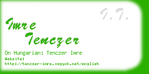 imre tenczer business card